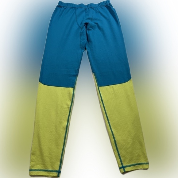 Columbia Youth L 14/16 Omni-Heat 3D Knit Tights Base Layer Colorblock Blue-Green - Picture 1 of 13